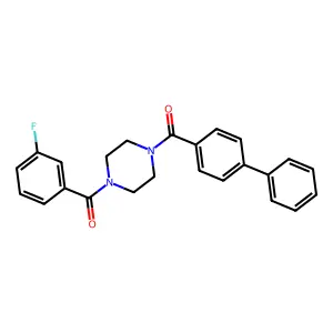 [4-(3-Fluorobenzoyl)piperazin-1-yl]-(4-phenylphenyl)methanone structure