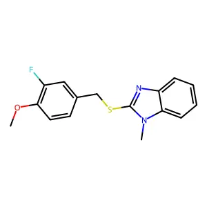 2-[(3-Fluoro-4-methoxyphenyl)methylsulfanyl]-1-methylbenzimidazole structure