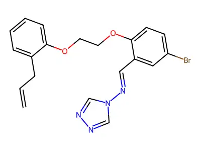 N-[(E)-(5-bromo-2-{2-[2-(prop-2-en-1-yl)phenoxy]ethoxy}phenyl)methylidene]-4H-1,2,4-triazol-4-amine structure