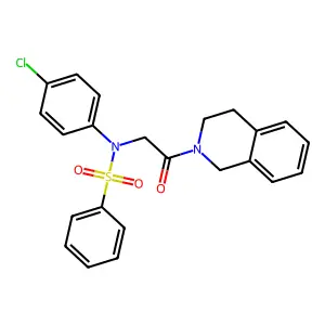 N-(4-chlorophenyl)-N-[2-(3,4-dihydro-1H-isoquinolin-2-yl)-2-oxoethyl]benzenesulfonamide structure