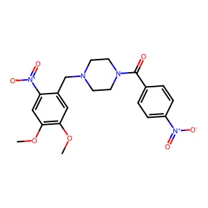 [4-[(4,5-Dimethoxy-2-nitrophenyl)methyl]piperazin-1-yl]-(4-nitrophenyl)methanone structure