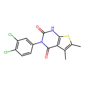 3-(3,4-dichlorophenyl)-5,6-dimethyl-1H-thieno[2,3-d]pyrimidine-2,4-dione structure