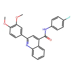 2-(3,4-dimethoxyphenyl)-N-(4-fluorophenyl)quinoline-4-carboxamide structure