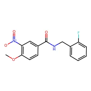 N-[(2-fluorophenyl)methyl]-4-methoxy-3-nitrobenzamide structure