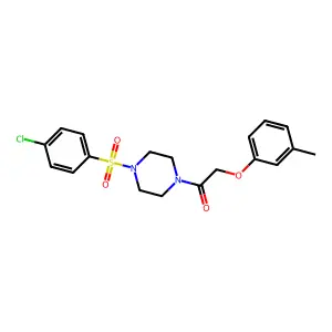 1-[4-(4-Chlorophenyl)sulfonylpiperazin-1-yl]-2-(3-methylphenoxy)ethanone structure