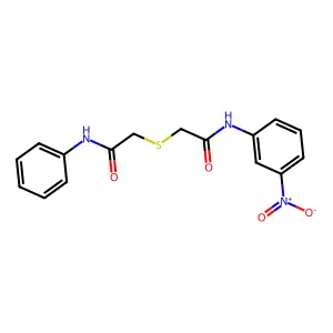 2-[2-(3-nitroanilino)-2-oxoethyl]sulfanyl-N-phenylacetamide structure