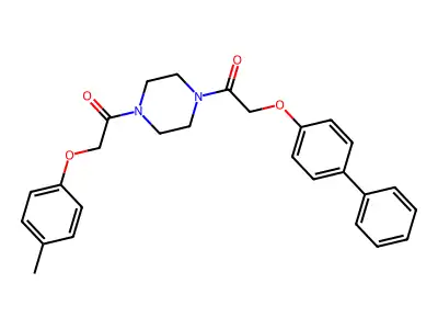 2-(Biphenyl-4-yloxy)-1-{4-[(4-methylphenoxy)acetyl]piperazin-1-yl}ethanone structure