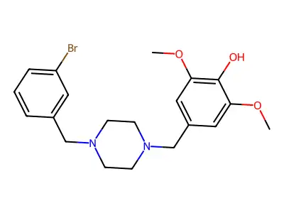 4-[[4-[(3-Bromophenyl)methyl]piperazin-1-yl]methyl]-2,6-dimethoxyphenol structure