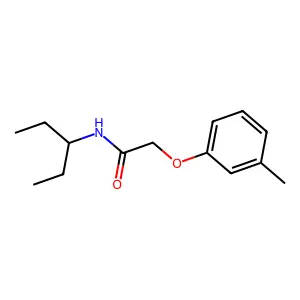 2-(3-methylphenoxy)-N-(pentan-3-yl)acetamide structure