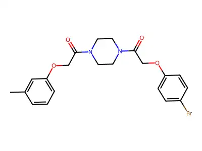 Piperazine, 1-[(4-bromophenoxy)acetyl]-4-[(3-methylphenoxy)acetyl]- structure