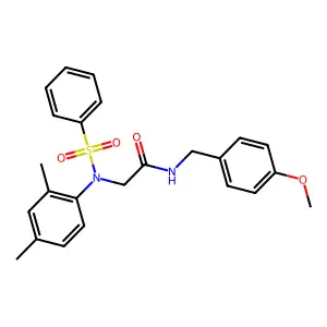 2-[N-(benzenesulfonyl)-2,4-dimethylanilino]-N-[(4-methoxyphenyl)methyl]acetamide structure