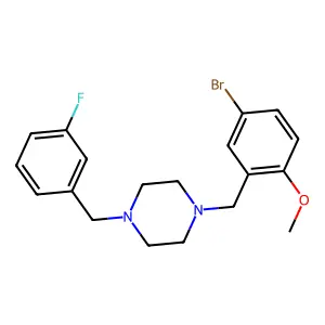 1-(5-Bromo-2-methoxybenzyl)-4-(3-fluorobenzyl)piperazine structure