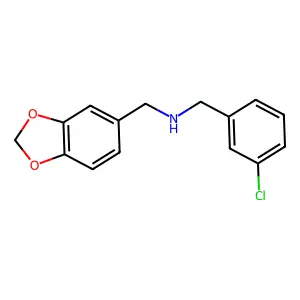 (1,3-Benzodioxol-5-ylmethyl)(3-chlorobenzyl)amine structure