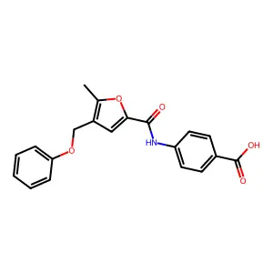 4-{[5-Methyl-4-(phenoxymethyl)-2-furoyl]amino}benzoic acid structure