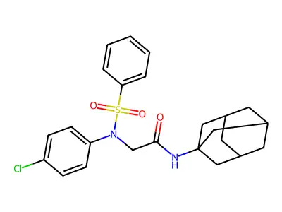 N-(1-adamantyl)-2-[N-(benzenesulfonyl)-4-chloroanilino]acetamide structure