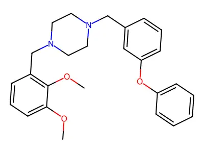1-[(2,3-Dimethoxyphenyl)methyl]-4-[(3-phenoxyphenyl)methyl]piperazine structure