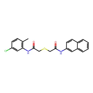 2-[2-(5-chloro-2-methylanilino)-2-oxoethyl]sulfanyl-N-naphthalen-2-ylacetamide structure