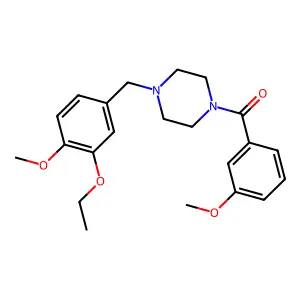 [4-[(3-Ethoxy-4-methoxyphenyl)methyl]piperazin-1-yl]-(3-methoxyphenyl)methanone structure