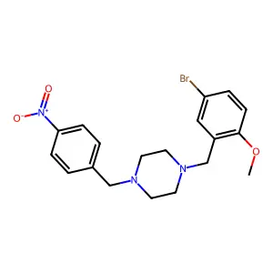 1-[(5-Bromo-2-methoxyphenyl)methyl]-4-[(4-nitrophenyl)methyl]piperazine structure