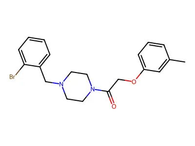 1-[4-[(2-Bromophenyl)methyl]piperazin-1-yl]-2-(3-methylphenoxy)ethanone structure