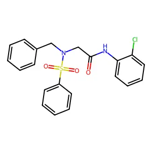2-[benzenesulfonyl(benzyl)amino]-N-(2-chlorophenyl)acetamide structure
