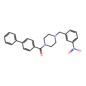 [4-[(3-Nitrophenyl)methyl]piperazin-1-yl]-(4-phenylphenyl)methanone structure