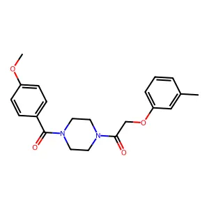 1-[4-(4-Methoxybenzoyl)piperazin-1-yl]-2-(3-methylphenoxy)ethanone structure