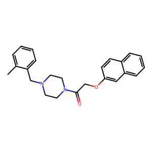 1-[4-[(2-Methylphenyl)methyl]piperazin-1-yl]-2-naphthalen-2-yloxyethanone structure