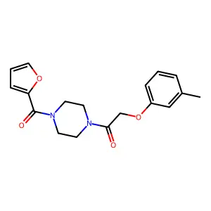 1-[4-(Furan-2-carbonyl)piperazin-1-yl]-2-(3-methylphenoxy)ethanone structure