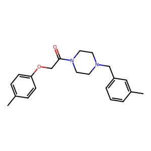 2-(4-Methylphenoxy)-1-[4-[(3-methylphenyl)methyl]piperazin-1-yl]ethanone structure