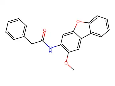 N-(2-methoxydibenzofuran-3-yl)-2-phenylacetamide structure