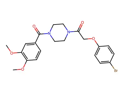 2-(4-Bromophenoxy)-1-[4-(3,4-dimethoxybenzoyl)piperazin-1-yl]ethanone structure