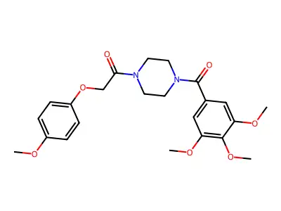 2-(4-Methoxyphenoxy)-1-[4-(3,4,5-trimethoxybenzoyl)piperazin-1-yl]ethanone structure