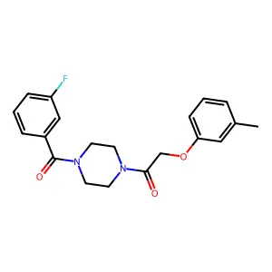1-[4-(3-Fluorobenzoyl)piperazin-1-yl]-2-(3-methylphenoxy)ethanone structure