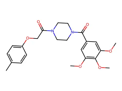 2-(4-Methylphenoxy)-1-[4-(3,4,5-trimethoxybenzoyl)piperazin-1-yl]ethanone structure