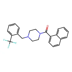 Naphthalen-1-yl-[4-[[2-(trifluoromethyl)phenyl]methyl]piperazin-1-yl]methanone structure