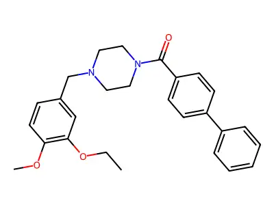Biphenyl-4-yl[4-(3-ethoxy-4-methoxybenzyl)piperazin-1-yl]methanone structure
