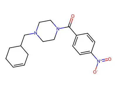 [4-(Cyclohex-3-en-1-ylmethyl)piperazin-1-yl]-(4-nitrophenyl)methanone structure