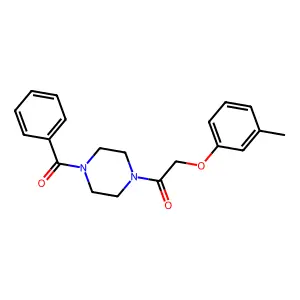 1-(4-Benzoylpiperazin-1-yl)-2-(3-methylphenoxy)ethanone structure