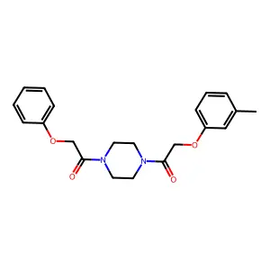 1-[4-[2-(3-Methylphenoxy)acetyl]piperazin-1-yl]-2-phenoxyethanone structure