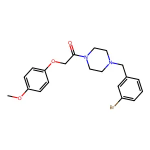 1-[4-[(3-Bromophenyl)methyl]piperazin-1-yl]-2-(4-methoxyphenoxy)ethanone structure