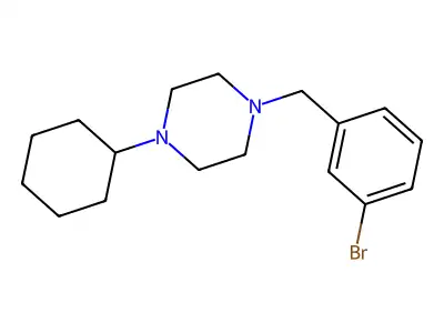 1-(3-Bromobenzyl)-4-cyclohexylpiperazine structure