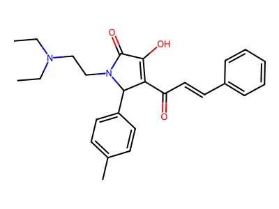 4-cinnamoyl-1-(2-(diethylamino)ethyl)-3-hydroxy-5-(p-tolyl)-1H-pyrrol-2(5H)-one structure