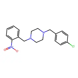 1-(4-Chlorobenzyl)-4-(2-nitrobenzyl)piperazine structure