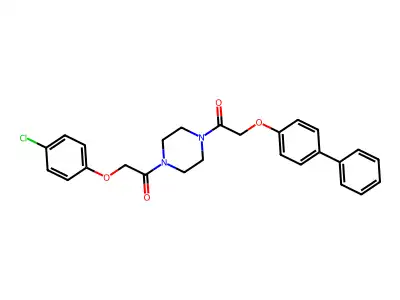 1-[4-[2-(4-Chlorophenoxy)acetyl]piperazin-1-yl]-2-(4-phenylphenoxy)ethanone structure