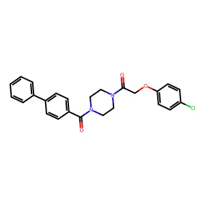 2-(4-Chlorophenoxy)-1-[4-(4-phenylbenzoyl)piperazin-1-yl]ethanone structure