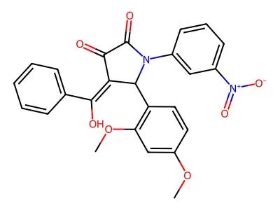 (4E)-5-(2,4-dimethoxyphenyl)-4-[hydroxy(phenyl)methylidene]-1-(3-nitrophenyl)pyrrolidine-2,3-dione structure
