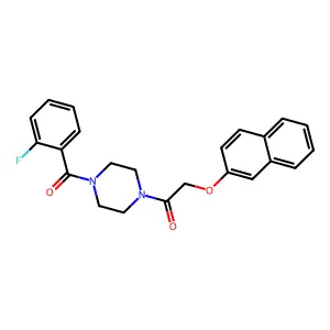 1-[4-(2-Fluorobenzoyl)piperazin-1-yl]-2-naphthalen-2-yloxyethanone structure