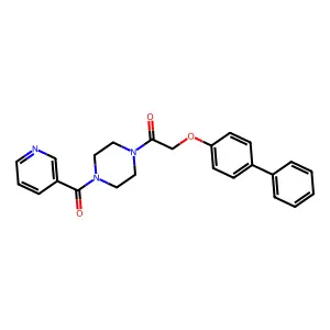 2-(4-Phenylphenoxy)-1-[4-(pyridine-3-carbonyl)piperazin-1-yl]ethanone structure