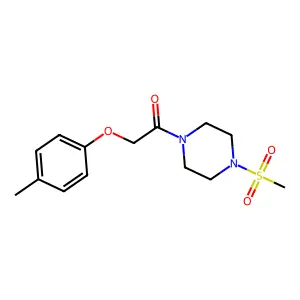 2-(4-Methylphenoxy)-1-(4-methylsulfonylpiperazin-1-yl)ethanone structure